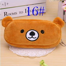 Load image into Gallery viewer, 1 PCS Cute Cartoon Plush Pencil Case Kawaii Large Size School Kids Pencil Box Animals Stationery Fashion Makeup Bag for Women
