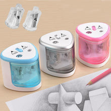 Load image into Gallery viewer, Electric Two Holes Pencil Sharpener Desktop Student Automatic Pencil Sharpeners for Art Painting Stationery Supplies
