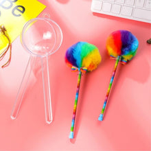 Load image into Gallery viewer, Cute 0.5mm Plastic Gel Pen Colorful Rainbow Plush Pen Fountain Signing Black Ink Color Pen Office School Pencil Lollipop Bow tie
