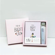 Load image into Gallery viewer, Cute Kawaii Korean Stationery Hand books 100 Bucket TO DO List Notebook A5 Planner Diary Journal Agenda Filofax Notepad Gift Set
