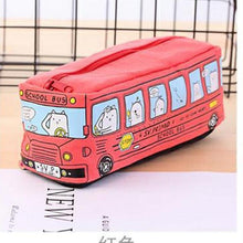 Load image into Gallery viewer, cute School Bus Pencil Case,large capacity canvas car pencil bag,orange,red,yellow,blue available
