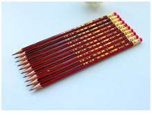 Load image into Gallery viewer, 10 pcs / lot Red wooden pencils HB pencil with eraser head  Mirui Stationery
