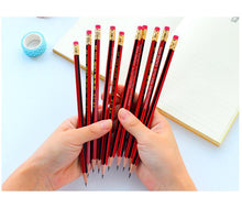 Load image into Gallery viewer, 10 pcs / lot Red wooden pencils HB pencil with eraser head  Mirui Stationery
