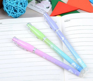 2pcs/set 2018 New Erasable Pen Gel Kawai Gel Pen School Chancery Supply Stationary Cute Funny Stationery 0.38 Blue