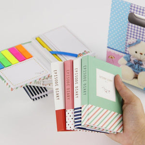 1 PC Creative Hardcover  Notepad Sticky Notes Kawaii Stationery Diary Notebook and Pen Office School Supplies