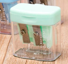 Load image into Gallery viewer, Double Holes Plastic Pencil Sharpeners Candy Color Transparent Standard Pencil Cutting Machine Deli 0576
