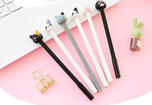 1 Pc 0.5mm Cute Cat Gel Pen Papelaria Cartoon Kawaii School Supplies Student Stationery Black Ink Pen