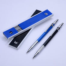 Load image into Gallery viewer, Metal Mechanical Pencils 2.0 mm 2B Lead Holder Drafting Drawing Pencil Set with 12 Pieces Leads Writing School Gifts Stationery
