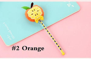 1pcs/Lot soft plush Fresh Fruit  gel pen fluffy natural 0.38mm Black Signature pen funny gift Stationery children student gifts