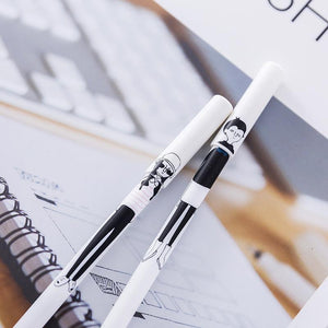 white Cartoon character gel pen creative 0.38mm Black ink stationary pens kawaii cute korea japanese kawai office school 1Z807