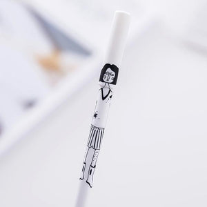 white Cartoon character gel pen creative 0.38mm Black ink stationary pens kawaii cute korea japanese kawai office school 1Z807