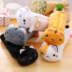 Cat school pencil case Plush estojo escolar cute kalem kutusu estuche escolar pencil cases trousse scolaire stylo papelaria