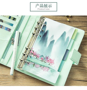 5pcs/set Fresh Landscape Series Dividers A5 A6 Spiral Notebook Loose Leaf Separator Pages Notebook Paper Inside Pages