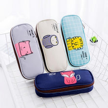 Load image into Gallery viewer, New School Supplies Student Pencil Box Canvas Stationery Box High-capacity Multi-functional Pen Bag Flip-top Animal Pencil Case
