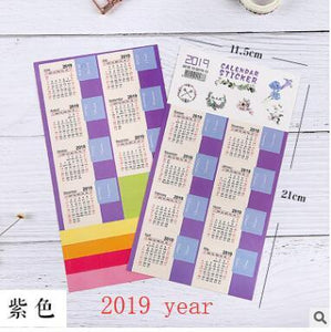 2pcs/set New 2019 year Calendar Sticker Notebook Index Monthly Category Sticker Planner Accessories Slip Sheet Escolar 2019