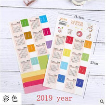 Load image into Gallery viewer, 2pcs/set New 2019 year Calendar Sticker Notebook Index Monthly Category Sticker Planner Accessories Slip Sheet Escolar 2019
