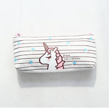 Load image into Gallery viewer, Big Zipper Unicorn Pencil Case Big capacity Canvas School Pencil Bag Storage bag pen Pouch School Supplies Stationery Estuches
