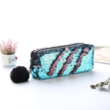 Load image into Gallery viewer, Shining PU Sequin Large Pencil Case Stationery Storage pen Organizer Bag School Office Supply Escolar Cosmetic Holder for gift
