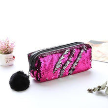 Load image into Gallery viewer, Shining PU Sequin Large Pencil Case Stationery Storage pen Organizer Bag School Office Supply Escolar Cosmetic Holder for gift
