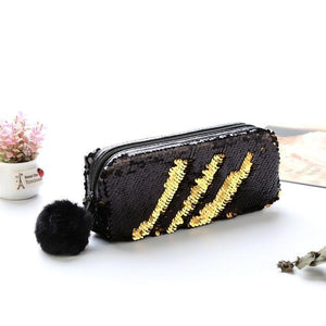 Shining PU Sequin Large Pencil Case Stationery Storage pen Organizer Bag School Office Supply Escolar Cosmetic Holder for gift