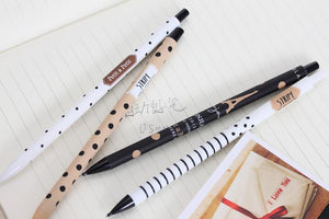 4PCS/lot Fashion 0.5mm Automatic Pen Cute Black and White Dots Plastic Mechanical Pencil for Students Learning Writing Supplies