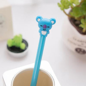 8 Style BT21 BTS Bangtang Boys Marker Pencil Shooky Tata Chimmy Rj Cooky Painting Tool Kawaii Stationery Gel Pens for School