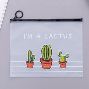 1 Pcs Kawaii Cactus Waterproof PVC Pencil Cases Pen Bags Stationery Storage School Supplies Pencil Bags Free Shipping