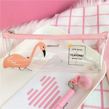 Load image into Gallery viewer, 1pcs/sell Kawaii Pencil Case Halloween transparent cute Phoenicopteridae pattern School Supplies Student Stationery Christmas
