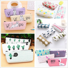 Load image into Gallery viewer, 1pcs Children Love Gift Pencil Case Canvas School Supplies Kawaii Stationery Estuches Chancery School Cute Pencil Box Pen Bags
