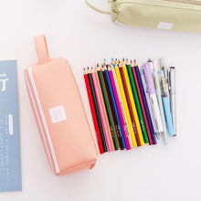 Load image into Gallery viewer, Portable 2 level Large Capacity Canvas Pencil Case Bag Pen Box Zipper Bags School Supplies Stationery
