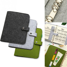 Load image into Gallery viewer, A5 A6 Good Quality Simple Snap Felt Notebook Diary Creative Binder Office Supplies Ring Binder
